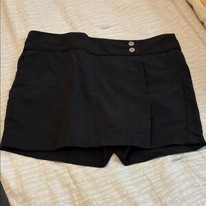 Eddie Bauer Black Swim Skort with Button Detail